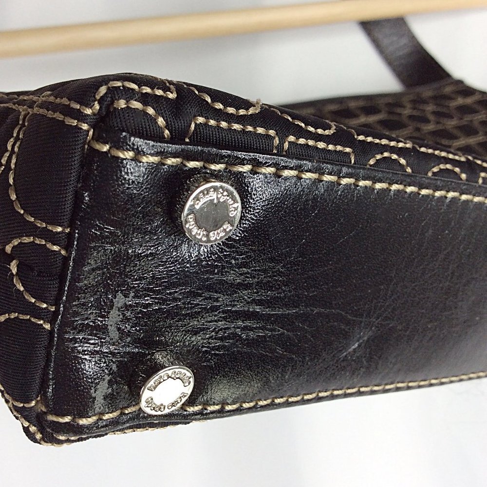 Kate Spade New York‎ Quilted Shoulder Bag Purse Black Pink Suede Lining - Picture 7 of 10